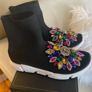 Bling toe sneakers